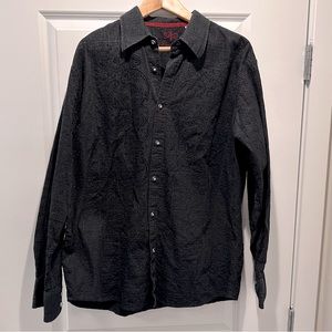 191 Unlimited Men’s Black Embroidered Dress Shirt 2XL